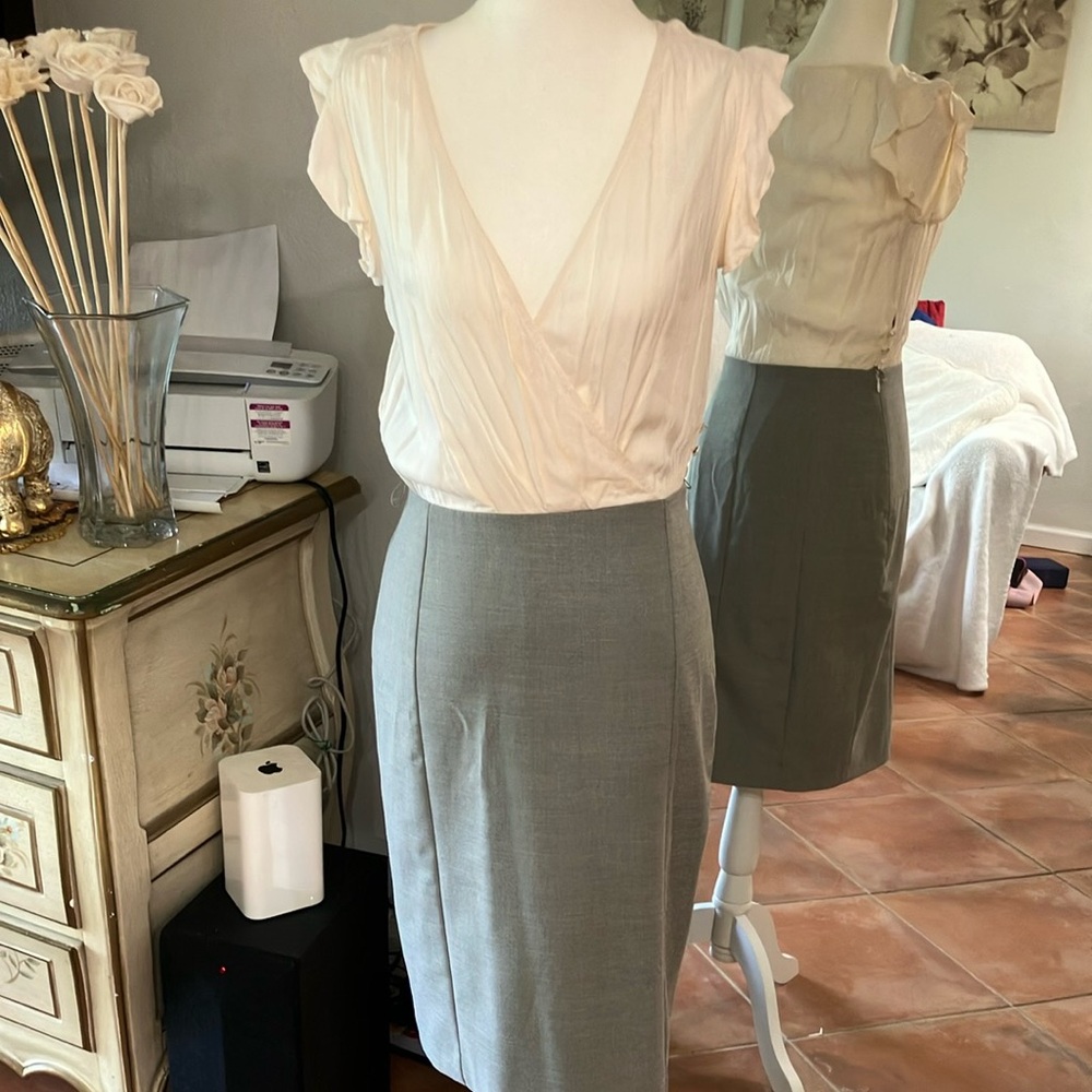 White And Gray Women's Skirt Dress